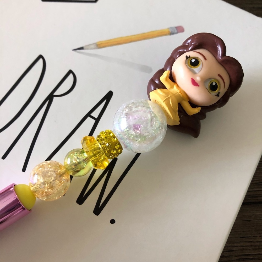 Disney Doorables: Beauty and the Beast: Belle handmade beaded pen